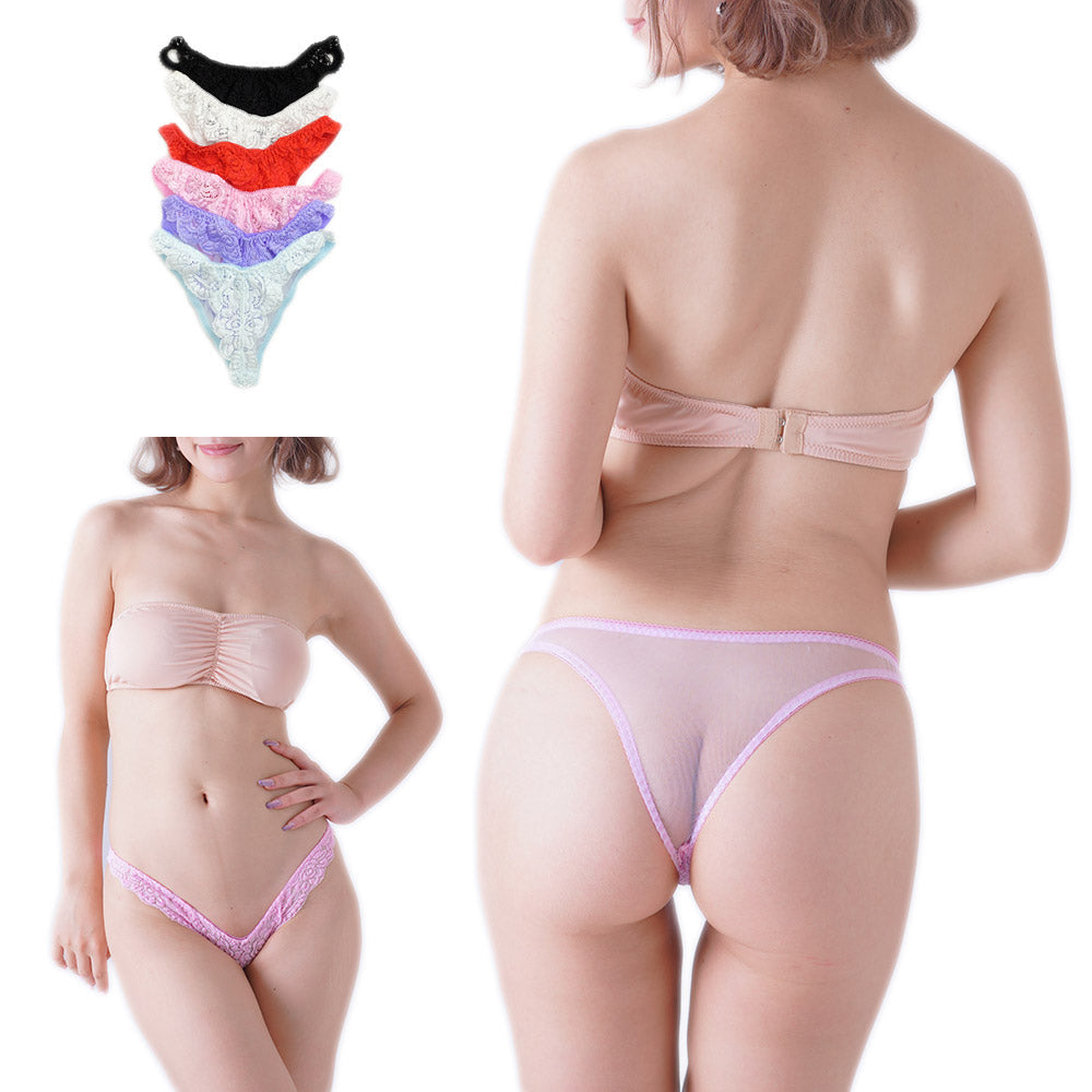 レース&シースルー ハイレグ ローライズ ショーツ パンティ セクシー 下着 ランジェリー レディース 女性用 ラポーム La-Pomme 320098