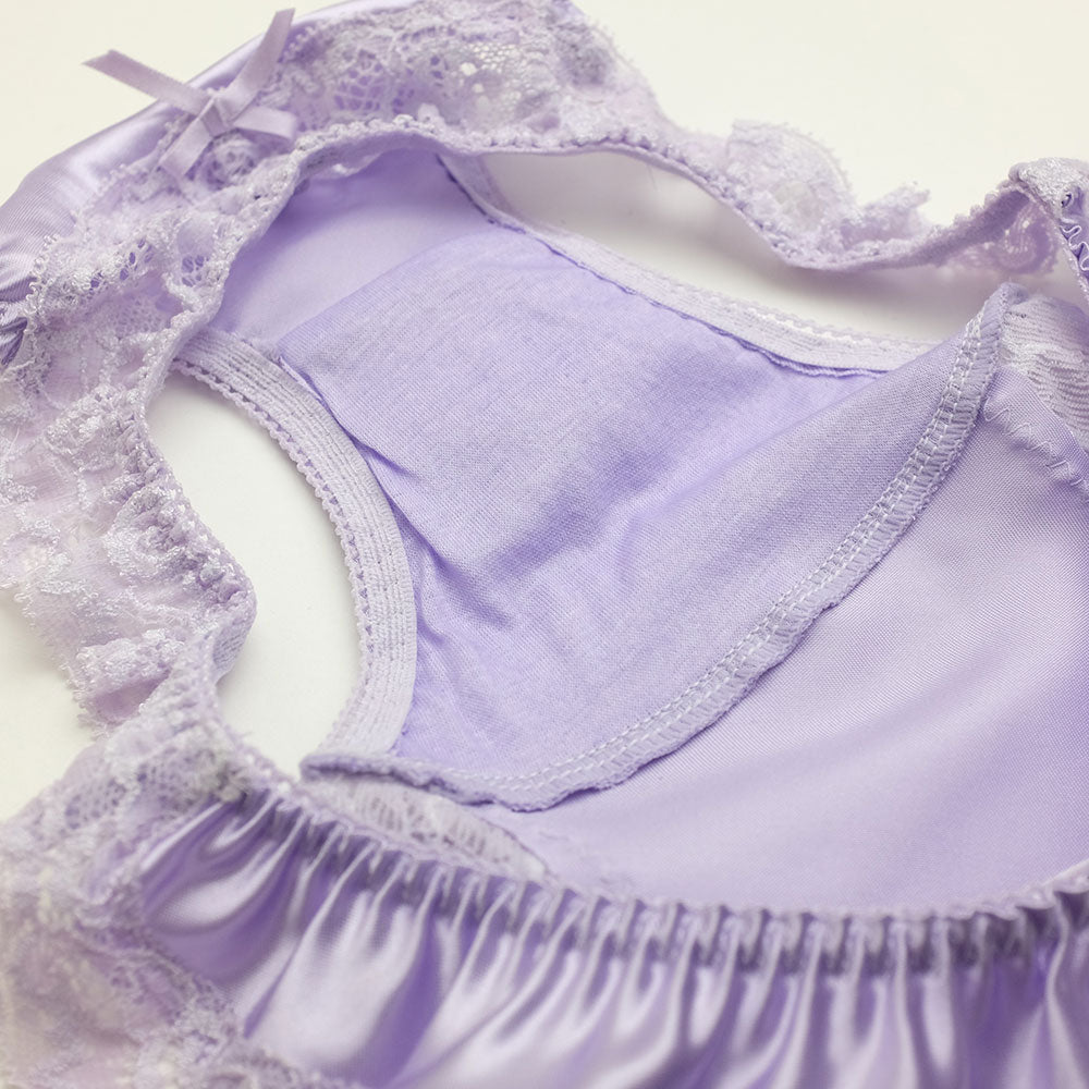 サテン&ストレッチレース フルバック ショーツ パンティ セクシー 下着 ランジェリー レディース 女性用 ラポーム La-Pomme 423018