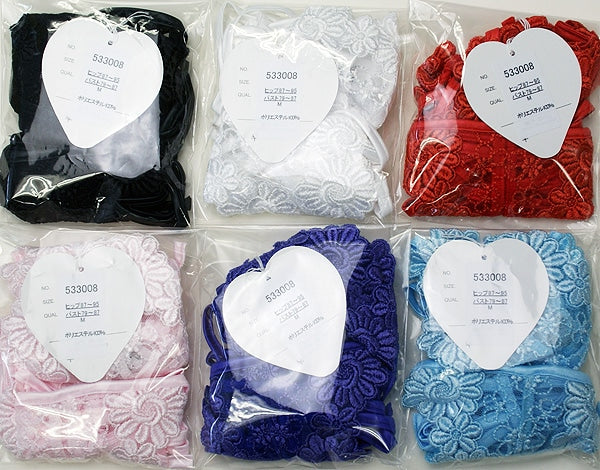 ラポーム La-pomme チュールレースの紐ブラ&Gストリング紐パン 533008