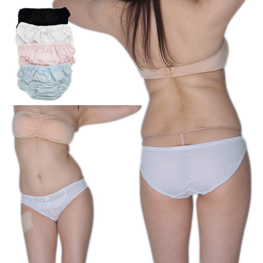 スキャンティ ミニサテンリボン&レースつき ショーツ パンティ セクシーショーツ 下着 ランジェリー ロリパン レディース ラポーム La-pomme 115020