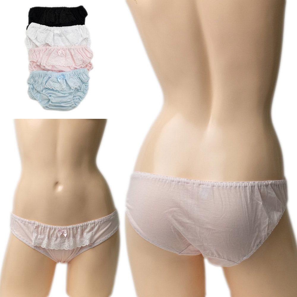 スキャンティ ミニサテンリボン&レースつき ショーツ パンティ セクシーショーツ 下着 ランジェリー ロリパン レディース ラポーム La-pomme 115020