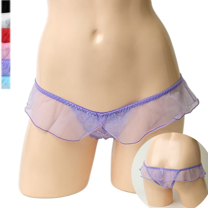 フリル付きシースルーショーツ ラポーム スケスケ パンティ セクシー 下着 ランジェリー 女性 レディース La-Pomme 319163