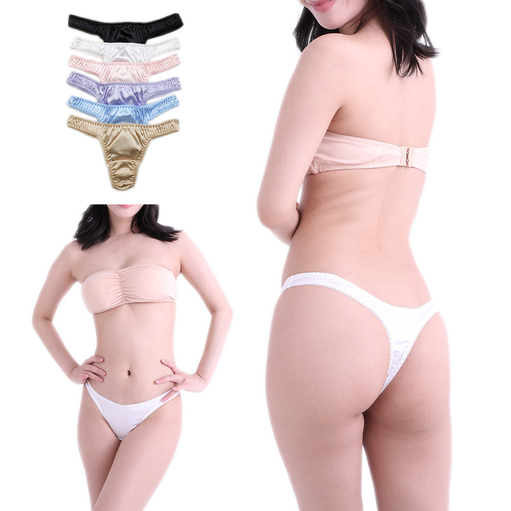 サテン生地 Tバック ショーツ ソング タンガ パンティ セクシーショーツ 下着 ランジェリー レディース ラポーム La-pomme 320093