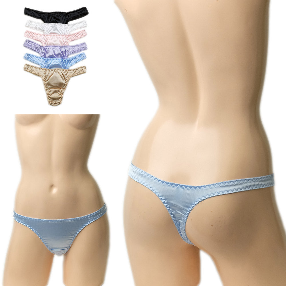 サテン生地 Tバック ショーツ ソング タンガ パンティ セクシーショーツ 下着 ランジェリー レディース ラポーム La-pomme 320093