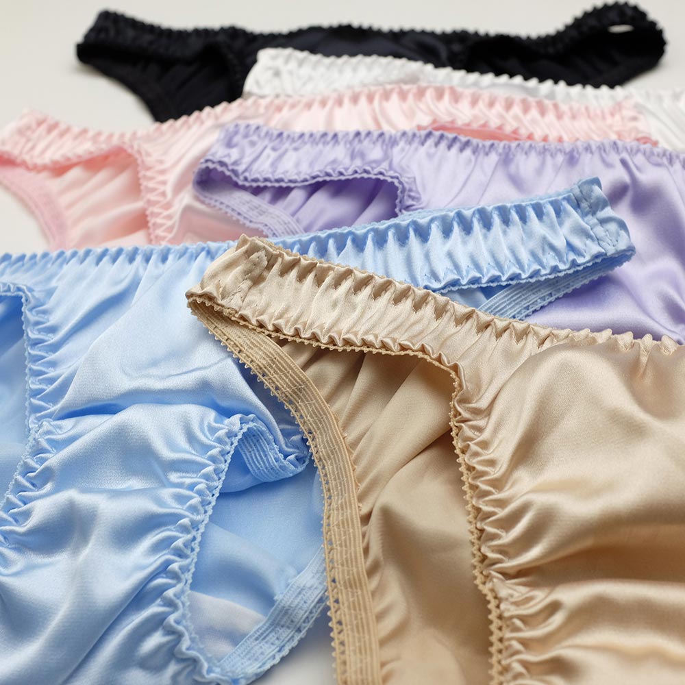 サテン生地 フルバック ショーツ ビキニショーツ パンティ セクシーショーツ 下着 ランジェリー レディース ラポーム La-pomme 320094