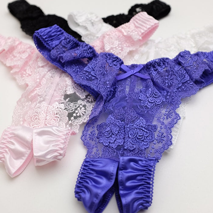 穴あき オープンクロッチ レース Tバック ショーツ タンガ パンティー ラポーム 下着 ランジェリー セクシー レディース La-Pomme 321087