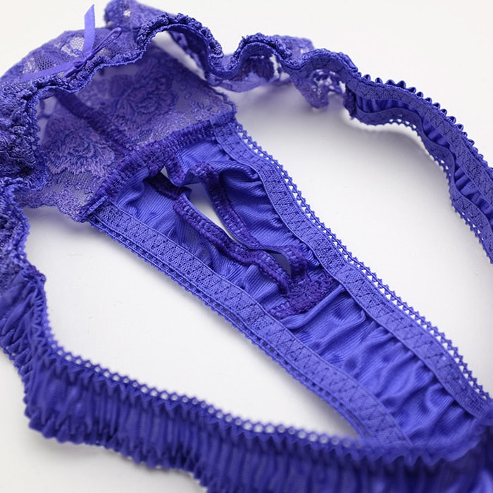 穴あき オープンクロッチ レース Tバック ショーツ タンガ パンティー ラポーム 下着 ランジェリー セクシー レディース La-Pomme 321087