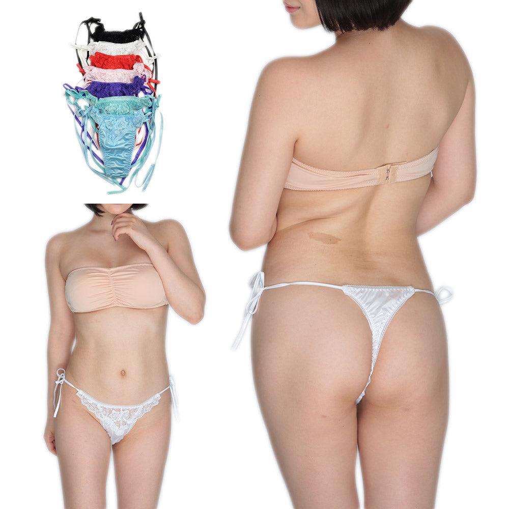 ひもパン フェリカ&レース 横紐 Tバック ショーツ パンティ セクシー 下着 ランジェリー レディース ラポーム La-Pomme 322027