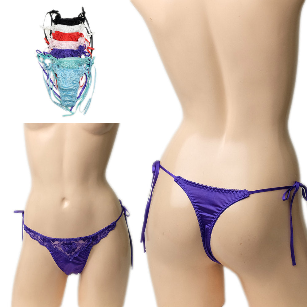 ひもパン フェリカ&レース 横紐 Tバック ショーツ パンティ セクシー 下着 ランジェリー レディース ラポーム La-Pomme 322027