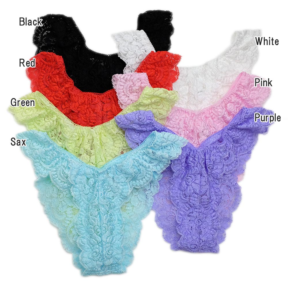 ストレッチ レース フルバック ビキニ ショーツ パンティ セクシーショーツ 下着 ランジェリー レディース ラポーム La-pomme 323002