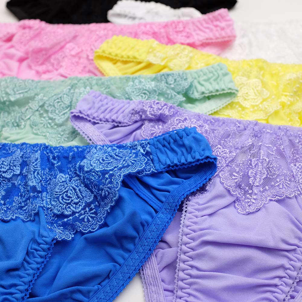 ユニセックスショーツ バラ刺繍 レース ビキニ ショーツ 男女兼用 下着 セクシーショーツ メンズ レディース 大人 勝負下着 セクシー ラポーム 621039