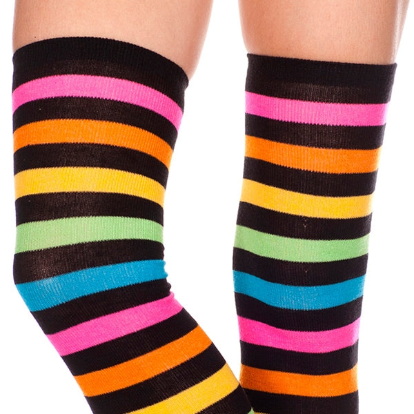 レインボー ボーダー サイハイストッキング ミュージックレッグ MUSIC LEGS 4854