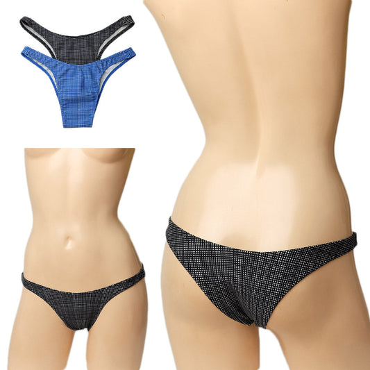 ユニセックス ショーツ チェック柄 ハーフバック ビキニ パンツ 柄物 男女兼用 下着 セクシー メンズ レディース ナルズ Nars 01158