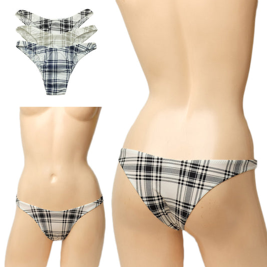 ユニセックス ショーツ タータンチェック柄 ハーフバック ビキニ パンツ 柄物 男女兼用 下着 セクシー メンズ レディース ナルズ Nars 01165