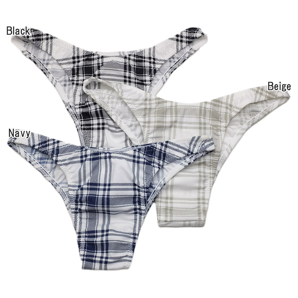 ユニセックス ショーツ タータンチェック柄 ハーフバック ビキニ パンツ 柄物 男女兼用 下着 セクシー メンズ レディース ナルズ Nars 01165