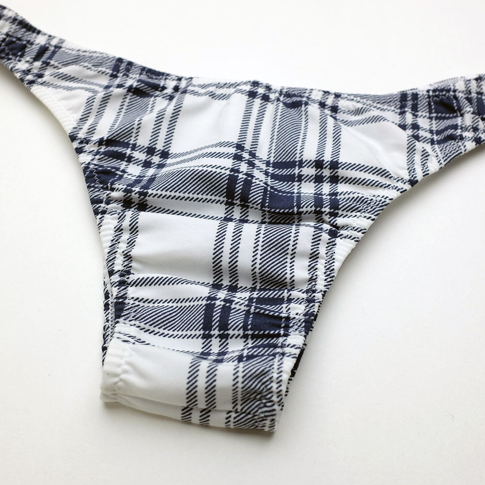 ユニセックス ショーツ タータンチェック柄 ハーフバック ビキニ パンツ 柄物 男女兼用 下着 セクシー メンズ レディース ナルズ Nars 01165