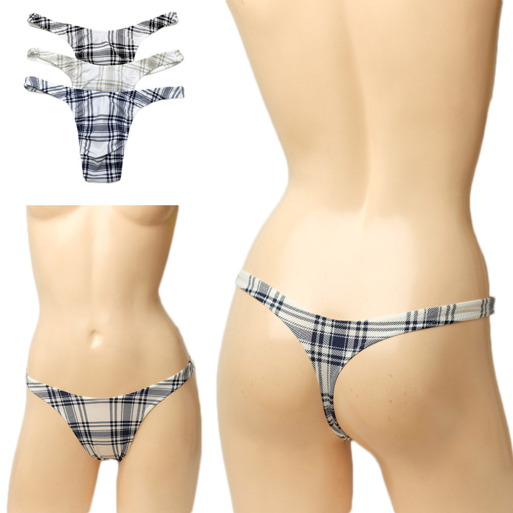 ユニセックス ショーツ タータンチェック柄 Tバック ビキニ パンツ 柄物 男女兼用 下着 セクシー メンズ レディース ナルズ Nars 01665