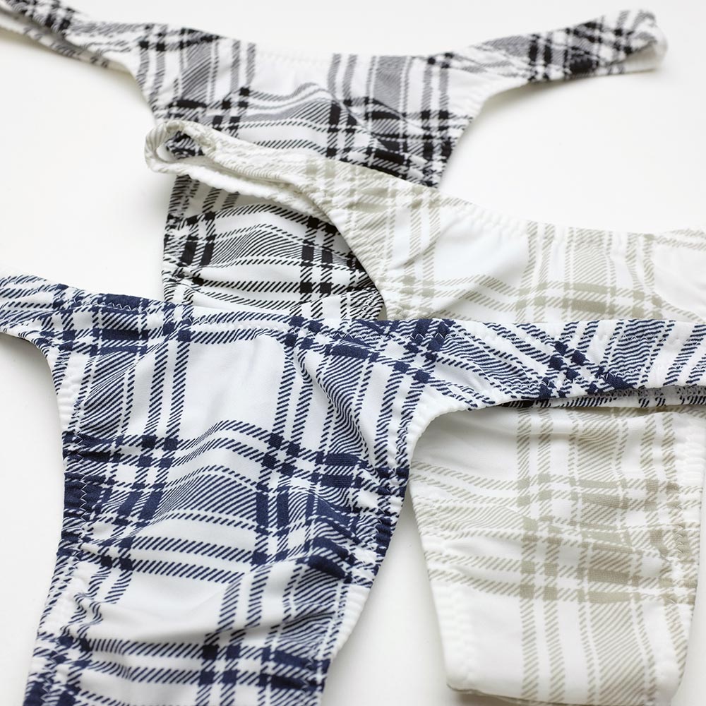 ユニセックス ショーツ タータンチェック柄 Tバック ビキニ パンツ 柄物 男女兼用 下着 セクシー メンズ レディース ナルズ Nars 01665